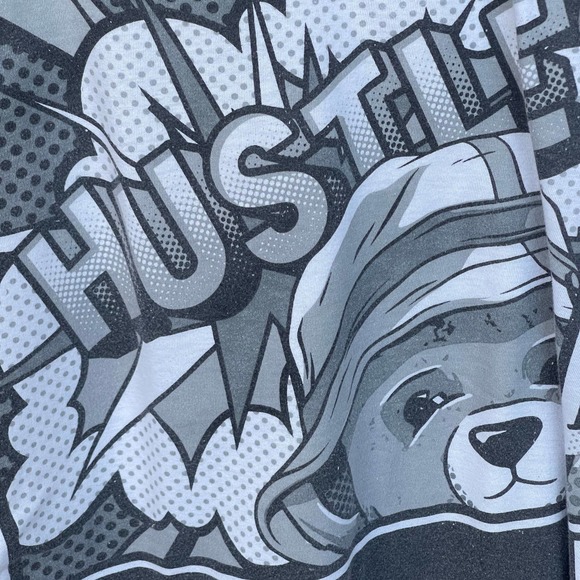 Hustle Shirt Mens 2X XXL Bailey Bear Streetwear AOP Drip Streetwear - Picture 4 of 8